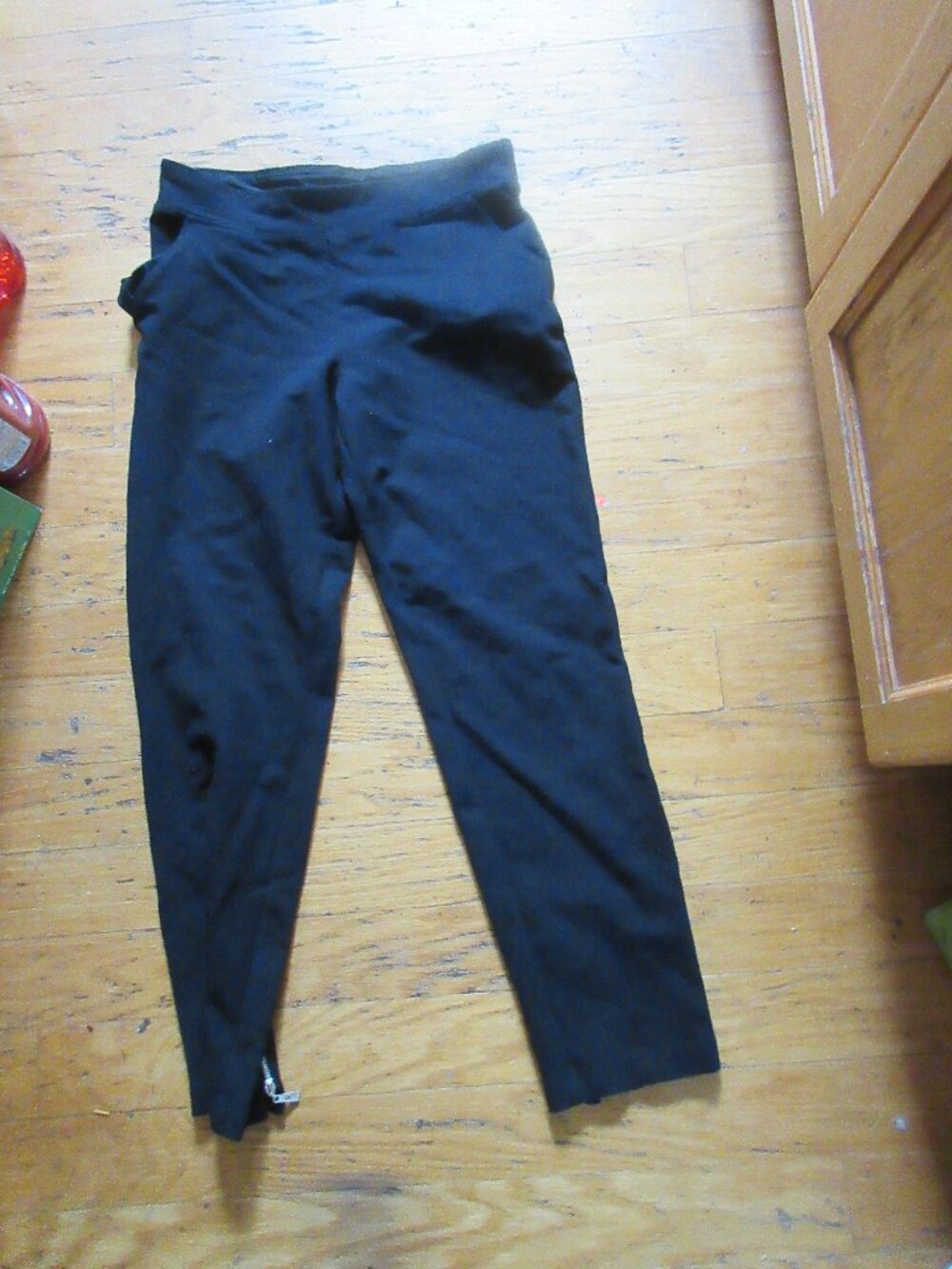 Belle by Kim Gravel Women Pants Ponte pull on knit zip ankle crop m